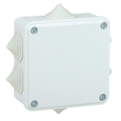 Коробка распаячная КМ для открытой проводки 100х100х45 мм IP44 6 вводов белая IEK UKO11-100-100-045-K01-44