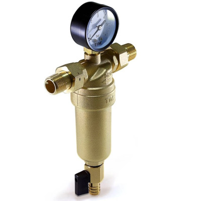 Фильтр промывной 1/2 с манометром TIM