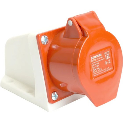 Силовой разъем Stekker RST 3P+PE+N с крышкой красный RST32-125-44