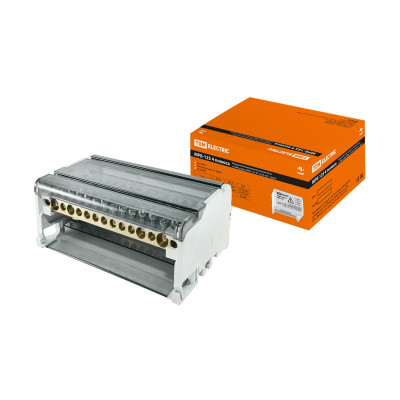 Модульный распределительный блок на DIN-рейку TDM ELECTRIC МРБ-125 4П 125А 4х11