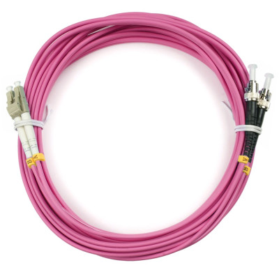 Оптический патч-корд LC-ST Cabeus FOP-50-OM4-LC-ST-20m 50/125 (ОМ4) 20 метров