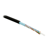 Hyperline FUTP4-C5E-S24-IN-PVC-BK-305 (305 м) Кабель витая пара, экранированная F/UTP, категория 5e, 4 пары (24 AWG), одножильный (solid), экран - фольга, PVC, –20°C – +75°C, черный