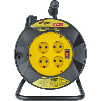 Удлинитель на катушке NAVIGATOR NPE-R-04-30-E-3х1.5 4х30м