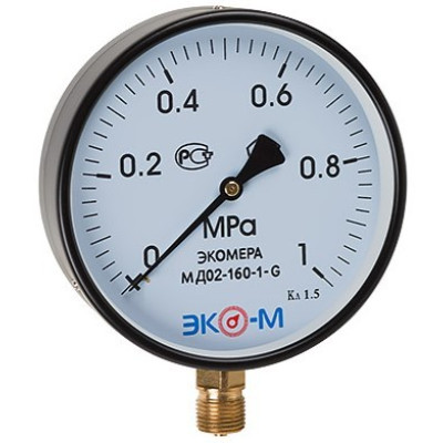 Манометр Экомера МД02-160мм 0..2,5МПа М20*1,5