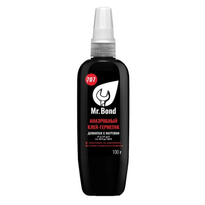 Анаэробный герметик Mr.Bond 707 демонтаж с нагревом, красный, 100 г