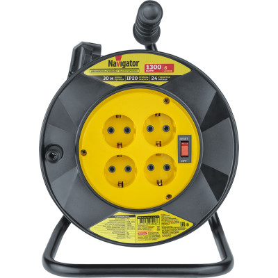 Удлинитель на катушке NAVIGATOR NPE-R-04-30-E-3х0.75 4x30м