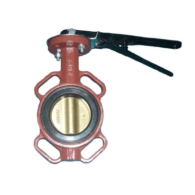 Затвор чугунный поворотный межфланцевый ABRA-BUV-VF843D250H Ру16 с рукояткой NBR