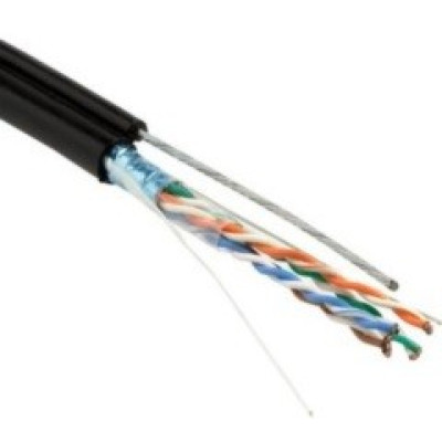 Hyperline FUTP4-C5E-S24-ARM-OUT-PE/PE-BK (куски) Кабель витая пара F/UTP, кат.5e,4 пары(24 AWG), одножильный(solid), экран-фольга, бронир.стальн. лентой, внеш., PE/PE, -40°C-+60°C, черный