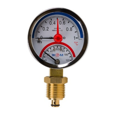 Термоманометр Экомера ЭКО-М G1/4 с переходником на G1/2