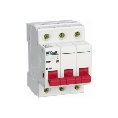 Выключатель нагрузки Dekraft 3п ВН-102 100А, 17012DEK
