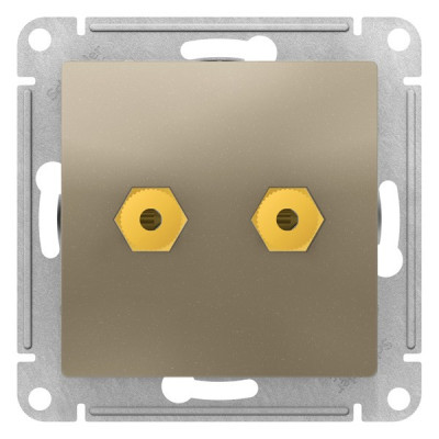 Аудиорозетка Systeme Electric AtlasDesign Шампань двухместная