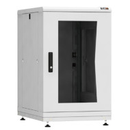 Напольный шкаф 19", 18U, стеклянная дверь, Ш600хВ943хГ800мм, в разобранном виде, серый