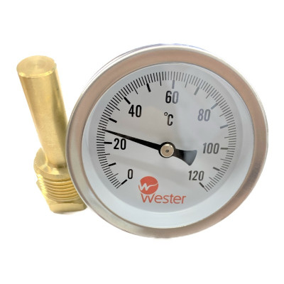 Термометр биметаллический с погружной гильзой T 63/50 Wester