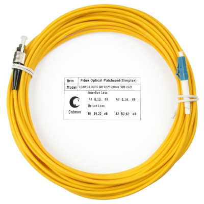 Оптический патч-корд LC-FC Cabeus FOP(s)-9-LC-FC-20m 9/125 20 метров
