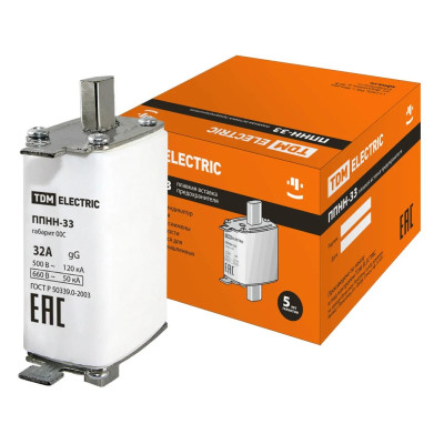 Плавкая вставка предохранителя TDM ППНН-33 габ.00C, 32А