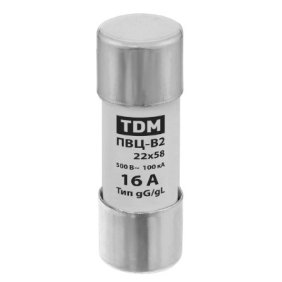 Плавкая вставка TDM ПВЦ-В2 22х58 16А