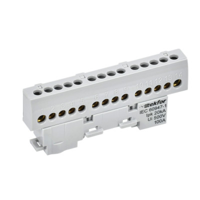 Шина IEK TEKFOR L "фаза" изол. на унив. держ. 6х9-14-Ср