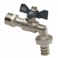 Кран AQUALINK водоразборный со штуцером 1/2' НР бабочка никелированный