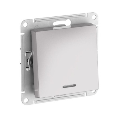 1-клавишный ПЕРЕКЛЮЧАТЕЛЬ Systeme Electric ATLASDESIGN с подсветкой, сх.6а, 10АХ, быстрозажимные клеммы, АЛЮМИНИЙ