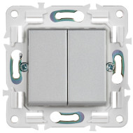 SKANDY Выключатель 2-клавишный перекрестный 10А SK-V06S серебряный IEK