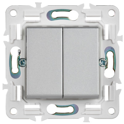 SKANDY Выключатель 2-клавишный перекрестный 10А SK-V06S серебряный IEK