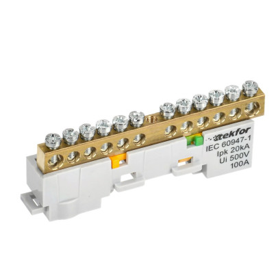 Шина IEK TEKFOR PE "земля" неизол. на унив. держ. 6х9-12-Ж