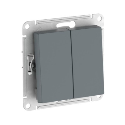 2-клавишный ПЕРЕКЛЮЧАТЕЛЬ Systeme Electric ATLASDESIGN, сх.6/2, 10АХ, быстрозажимные клеммы, ГРИФЕЛЬ