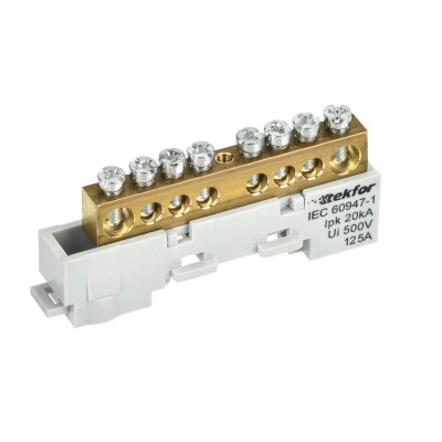 Шина IEK TEKFOR L "фаза" неизолированная на универсальном держателе 8х12-8-Ср