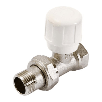 Вентиль ручной Uni-fitt HВ 1/2" с разъёмным соединением, никелированный