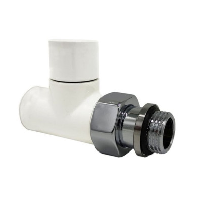 Клапан запорный SR Rubinetterie прямой серия "Tondera Light" 1/2", цвет белый