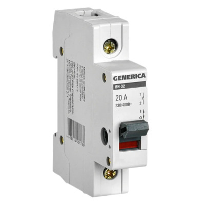Выключатель нагрузки (мини-рубильник) GENERICA 1п ВН-32 20А