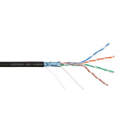 Кабель NIKOMAX F/UTP 4 пары, Кат.5e (Класс D), тест по ISO/IEC, 100МГц, одножильный, BC (чистая медь), 24AWG (0,51мм), полиэтилен, внешний, черный, 305м