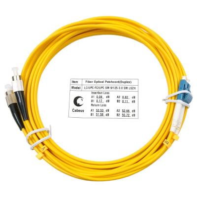 Оптический патч-корд LC-FC Cabeus FOP(d)-9-LC-FC-7m 9/125 7 метров