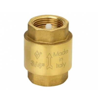 Клапан обратный осевой резьб. 3/4", PN25, Bugatti Nebraska 192, латунь, затвор-латунь