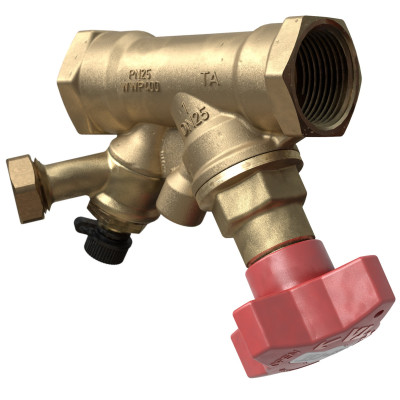 Клапан запорный с измерительными ниппелями STS с дренажем внутренняя резьба DN 20 Kvs = 6.8 м3/ч