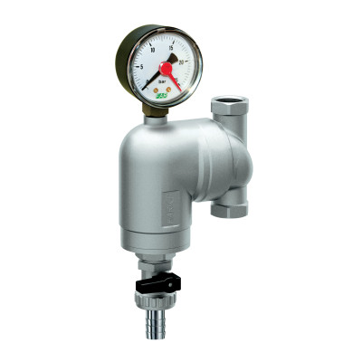 Фильтр FAR 300 мкм с манометром Max: 95 °C 25 бар поворотное соединение 1/2" ВР