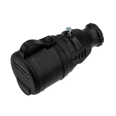 Розетка переносная Rexant с влагозащитой с крышкой с заземлением 16А IP44 каучук