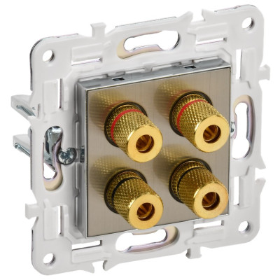 SKANDY Аудиорозетка 4-местная SK-A01N металл никель IEK