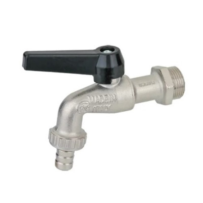 Кран Bugatti садовый шаровой Н 3/4' со штуцером ручка ALASKA серия 689