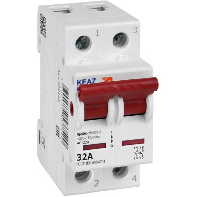 Выключатель нагрузки модульный КЭАЗ OptiDin BM63PL-232-УХЛ3 ВМ63PL