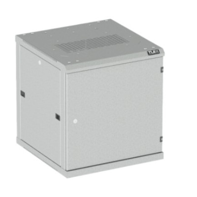 Настенный разборный шкаф TLK 19", 12U, металлическая дверь, Ш600хВ636хГ600мм, 2 пары монтажных направляющих, серый