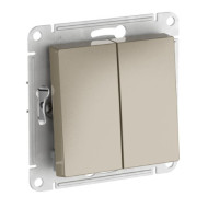 2-клавишный ПЕРЕКЛЮЧАТЕЛЬ Systeme Electric ATLASDESIGN, сх.6/2, 10АХ, быстрозажимные клеммы, ШАМПАНЬ