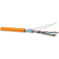 Hyperline FUTP4-C5E-P26-IN-LSZH-OR-305 (305 м) Кабель витая пара, экранированная F/UTP, категория 5e, 4 пары (26 AWG), многожильный (patch), экран - фольга, LSZH, нг(А)-HF, –20°C– +75°C, оранжевый