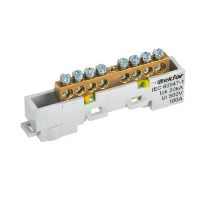 Шина IEK TEKFOR PE "земля" неизол. на унив. держ. 6х9-8-Ж