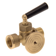 Шаровой кран FAR 1/2"НР-ВР с фланцем д/манометра