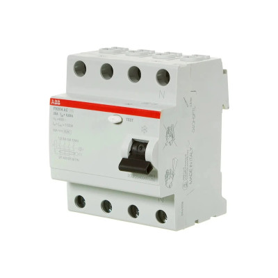 Выключатель дифференциального тока (УЗО) ABB 4п 25А 30мА тип AC FH204