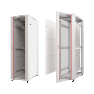 Шкаф напольный 27U Netko серия T2(A2) (600х600х1388), передняя дверь стекло, серый, разобранный (упакован в 2 коробки)