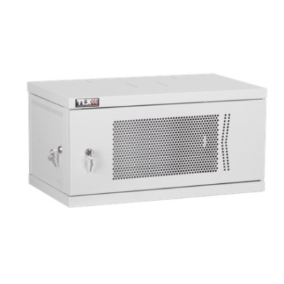 Настенный разборный шкаф TLK 19", 9U, перфорированная дверь, Ш600хВ436хГ350мм, 1 пара монтажных направляющих, серый