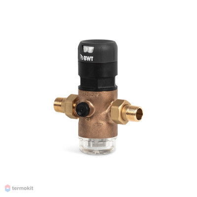 Фильтр сетчатый BWT D1 Red, резьб. 1/2", PN16, бронза, с редуктором давления, для холодной воды