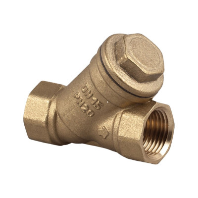 Фильтр косой, латунный, с барабаном из нержавеющей стали. Внутренняя резьба 3/4".